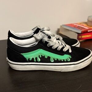 Vans Kids Black and Green Sneakers
